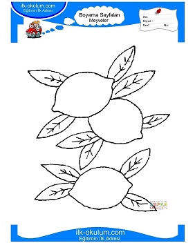 Çocuklar İçin Limon Boyama Sayfaları 